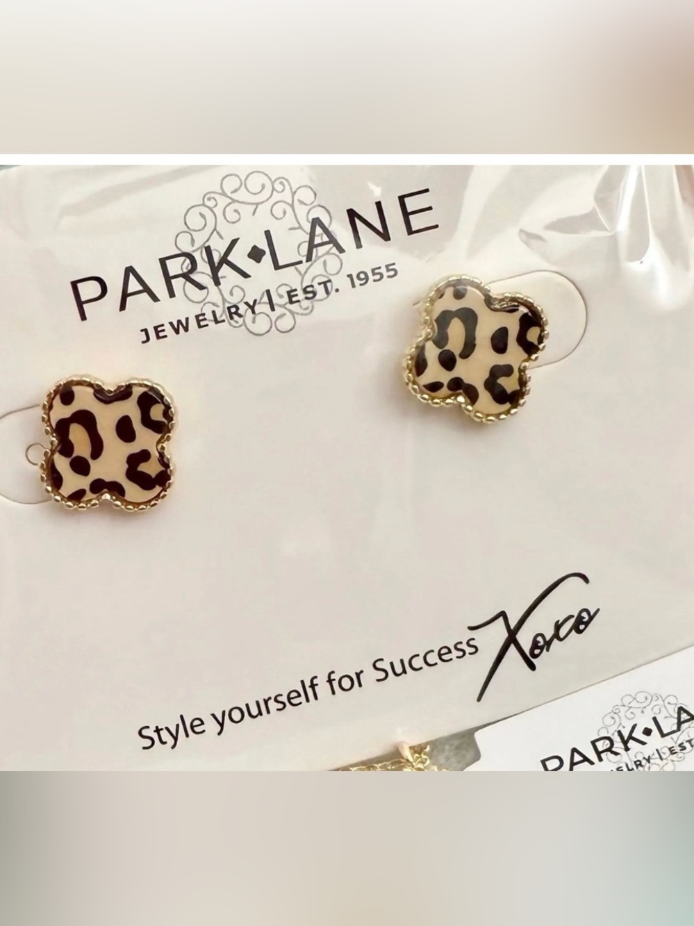 FINAL! No offers accepted. Park Lane Brown Leopard Lana Stud Earrings NIB - Picture 3 of 4